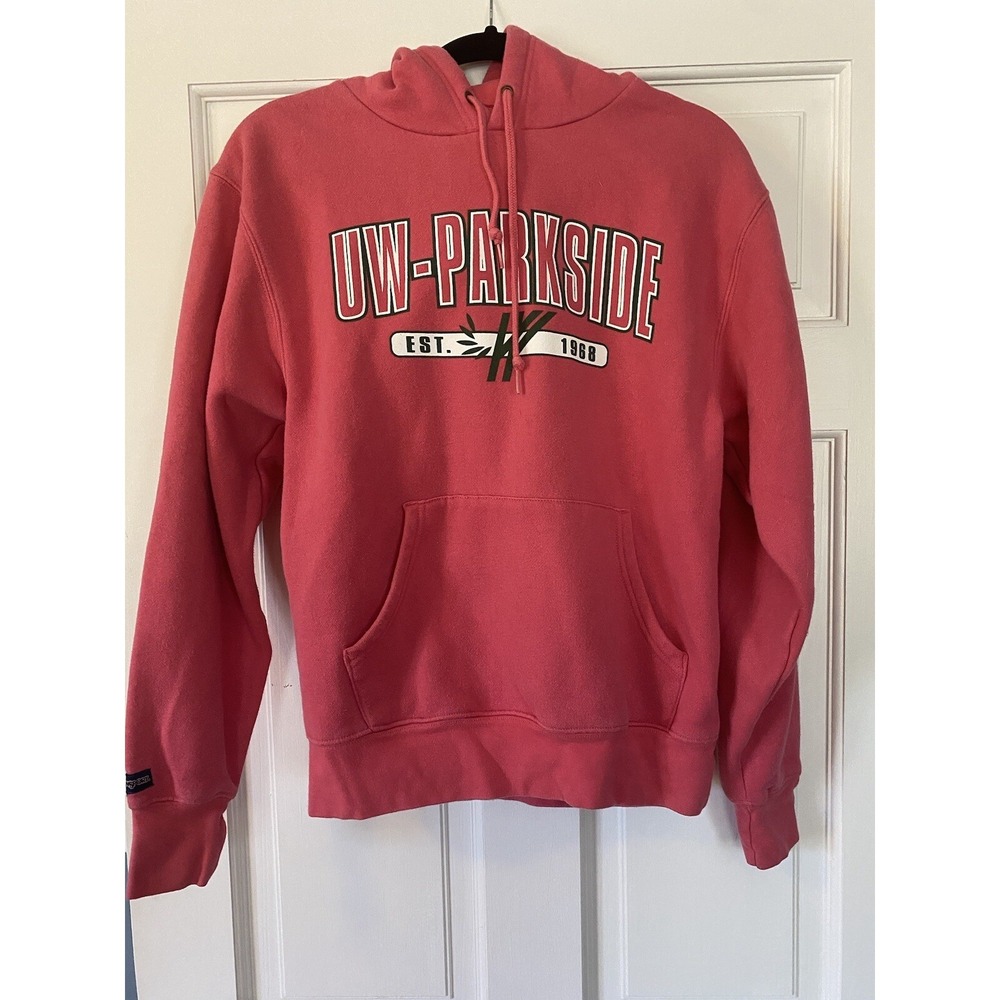 Jansport UW Parkside Men's SZ Small College Vintage Long Red‎ Hooded Sweatshirt